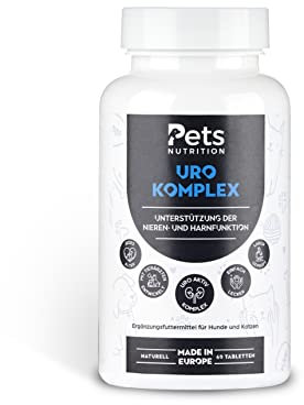PETS NUTRITION - Complejo URO Suplemento alimenticio para apoyar la función renal y urinaria en Perros y Gatos 60 tabletas - Alimentos complementarios para la prevención de la insuficiencia renal