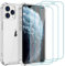 Whioltl Coque pour iPhone 11 Pro Max avec 3 Films de protection d'écran en verre trempé, coque de téléphone transparente transparente anti-rayures et absorption des chocs, compatible avec chargeur