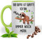 Lustige Tasse mit Spruch |DER KAFFEE IST KAPUTT ICH BIN IMMER NOCH MÜDE | Faultier | Kakao- Kaffee- Tee- Fototasse| Geschenke für männer frauen | Keramik Tasse |Spülmaschinenfest (Hellgrün)
