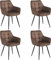 Colenis® - Oriana Esszimmerstuhl - 4er Set - Mikrofaser Braun - Mikrofaserstoff - Industriell