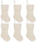 Haloppe Strick-Weihnachtsstrümpfe, 4/6er-Set, gestrickt mit Seil zum Aufhängen, festliche Feiertagsdekorationen für Kaminsims, Baum, schweres Beige, 4 Stück