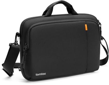 tomtoc 360° Bolsa para Portátil con Bandolera para 2024 14 Pulgadas Nuevo MacBook Pro M4/M3/M2/M1, 13,5 Surface Laptop 6/5/4/3, Ordenador Maletín Bolsa de Hombro para Trabajo de Oficina de Negocios