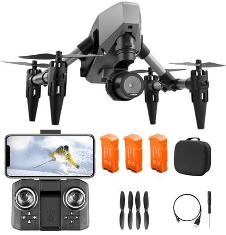 Shienfir Mini Drone con Cámara, 4K HD Cámara Dual RC Quadcopter Drone Plegable Posicionamiento de Flujo Óptico WiFi FPV Drone para Adultos Niños Principiantes Gris Plata 3