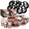 com-four® 76-teiliges Party-Set Dia de los Muertos - Papp-Geschirr, Servietten, Ballons mit Totenkopf - Deko-Set für Halloween, Tag der Toten, Mottoparty oder Kindergeburtstag (Set 6-76 Teile)