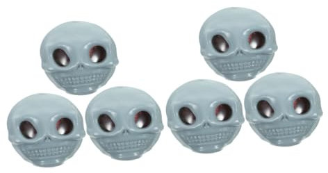 ibasenice 6 STK Skull-Pinch-Musik Halloween-Spielzeug Stressbälle Masse Squeeze-Totenkopf-Spielzeug Schädel-Kopf-Stress-Spielzeug Sinnesball Plastik Kind Entlüftungskugel Stressabbauer