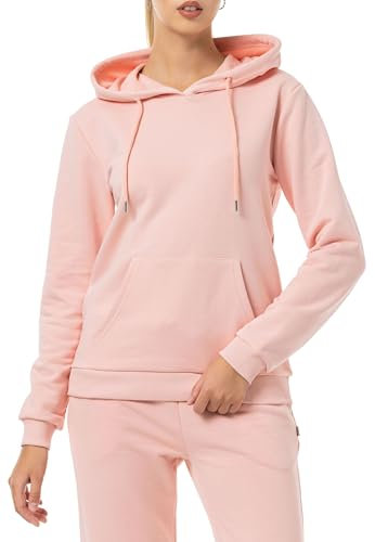 Redbridge Sweat à capuche confortable pour femme avec poche kangourou, look décontracté pour le quotidien et les loisirs, Rose, S