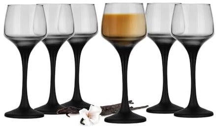 Sendez 6 Likörgläser 75ml mit schwarzem Stiel Schnapsgläser Tequilagläser Schnaps