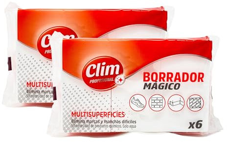 Clim Profesional Lot de 12 éponges Magiques pour Nettoyer la saleté et Les Taches sur Les Murs, Chaussures, Meubles, etc. Nettoyage Facile