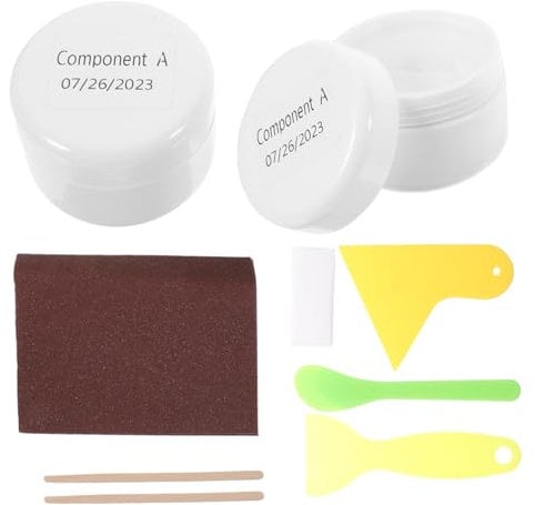 BESTonZON 1 Set Ceramic Repair Kit Repair Kit for Fiberglass Bathtub Repair Kit Dish Pan for Sink Odorless Bathtub Paint Acrylic Repair Kit Tile Ceramic Paste White Toilet Crystal Particles