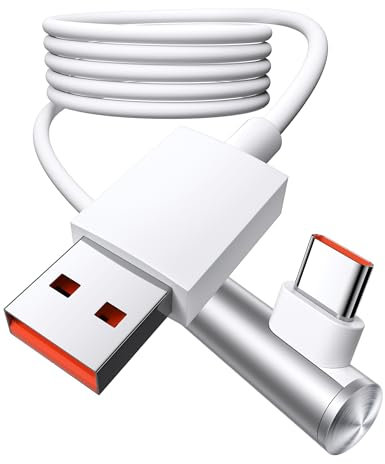 Câble USB C Charge Rapide 120W 6A pour Redmi Note 13 Pro 14 12 Pro 11 11s 13C,Câble USB C Coudé 90 Degrés 1,8M Câble USB Type C Charge Turbo pour Xiaomi 14 14T 13 Pro 12T 11T POCO X7 Pro X6 Pro F6 Pro