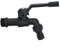 Sileduove Rubinetto da giardino in ottone nero con due uscite, antigelo, rubinetto esterno 12 per tubo da giardino e filettatura doppio connettore distributore (single headed)
