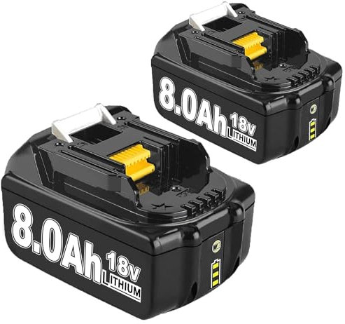 2 X18V Ersatzakku für Makita Akku 18V 8Ah BL1860 Ersatzakku für Makita Akku BL1850 BL1850B BL1860 BL1860B BL1840B BL1840 BL1830 BL1835 BL1845 194204-5 LXT-400 Werkzeugakku mit LED