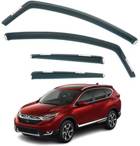 AirFlux Set mit 4 Windabweisern, kompatibel mit Honda CR-V 5-Türer SUV 2017 2018 2019 2020 2021 2022 2023 Modelle.