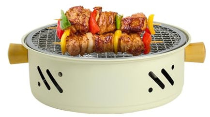 Tragbare Holzkohlegrillpfanne, koreanischer Tischgrill - BBQ Grill Elektrischer tragbarer Holzkohlegrill - Haushaltsgeräte Koreanischer rauchfreier Campinggrill für Hinterhof und Tisch