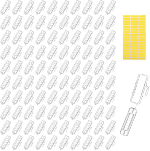 AOZUO Lot de 100 étiquettes transparentes pour câbles avec papier, boîte d'identification réutilisable pour l'étiquetage et le tri de tous types de câbles