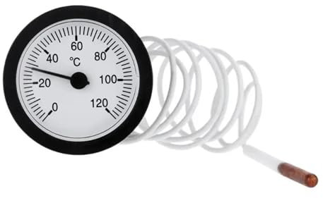 DEYIN Termometro capillare con quadrante indicatore di Temperatura con sensore 0-120 Gradi centigradi Accessori for caldaie Colore Nero Bianco Casuale