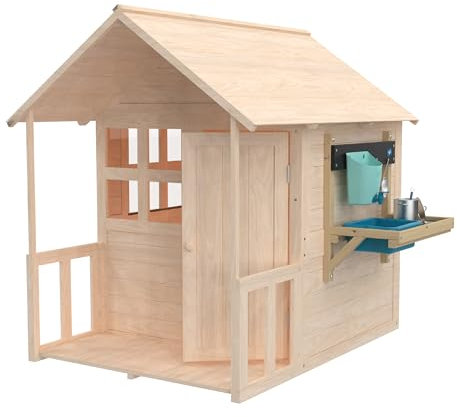 TP Buttercup Cottage Wooden Playhouse Floor, Verandah & Kitchen, FSC Certified Wood, Customisable Design, Perspex Windows, Outdoor Fun for Kids, Ages 2+