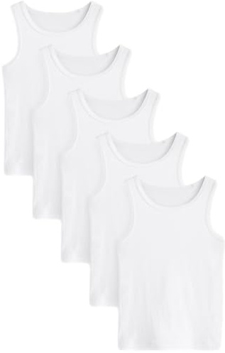 NEXT Mädchen Unterhemden im 5er-Pack Weiß Numeric_146-numeric_152