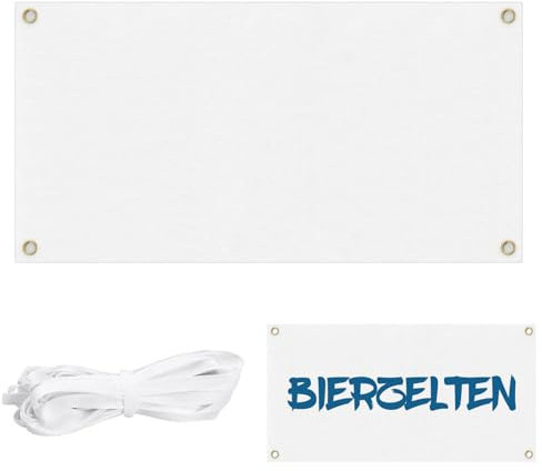 FDHBDF 1 Stück Große Leere Banner, 180 X 100cm Blanko Banner mit Lanyard, DIY Hand Gemalt Veranstaltung Hintergrund, Display flagge, Geeignet für Geburtstag, Hochzeit, Party
