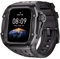KLVN Correa de caja Mod Set de acero inoxidable, para Apple Watch Series 10, 46mm, Kit de modificación deportiva de goma, reemplazo de banda de cubierta(Black Black)