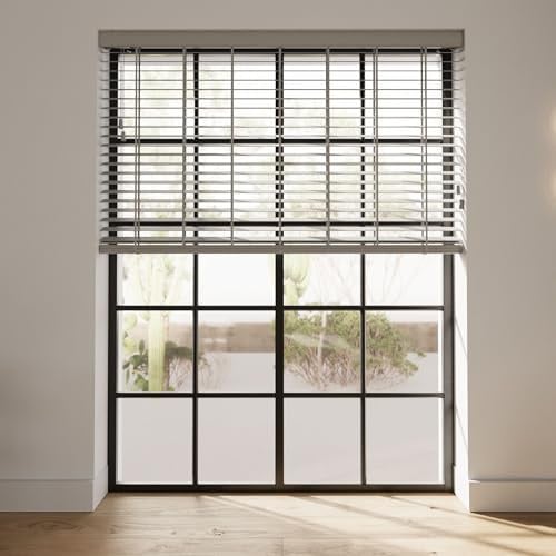 Cocoon Bambusholz Jalousien Innen 120 x 175 - Grau - 50mm Lamellen | Jalousie Bambus - Einfache Montage - Sicht- und Sonnenschutz - natürliche Maserung - Vollständiger Grössenbereich