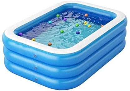 GOOPEEG Piscine Balcon, Piscine Gonflable Famille Piscines Gonflables Pleine Grandeur Piscine Hors Sol Robuste pour Adultes en Plein Air Familiale(388x185x60cm)