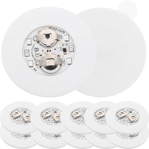 LED Untersetzer 12 Stück Weiß, Acryl Eva, Blinkend Aufladbar Mottoparty | Cocktailgläser und Trinkflaschen, 2 Stück Cr1220, Leicht zu Reinigen, Glatte Oberfläche, Bartheke