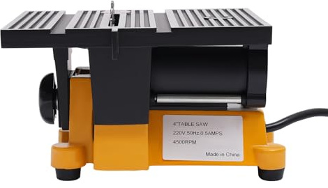 90W 220V Tischsäge Elektrische Tischkreissäge mit Skala, Schutzabdeckung Mini Elektrisch Kreissäge 4500rpm DC-Motor Holzsäge mit 3 Sägeblätter Tragbare Schneidmaschine für Holzbearbeitung