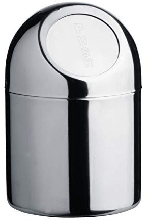 Furnishing4u Mini Waste Bin with Push Top,silver,H17 x W12 x D12cm