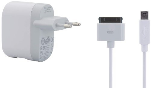 Belkin USB Netzadapter DUO für per USB aufladbare Geräte, iPod/iPhone (inkl. Ladekabel und mini USB Kabel)