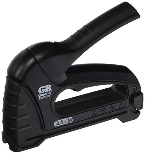 Gardner Bender MSG-501B - Pistola grapadora de cable resistente, grado profesional, asegura (NM) coaxial y cable de bajo voltaje, color negro