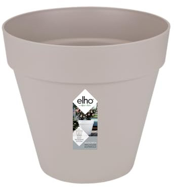 elho Loft Urban Rund 25 - Blumentopf für Außen - 100% recyceltem Plastik - Ø 24.5 x H 22.0 cm - Grau/Warmes Grau