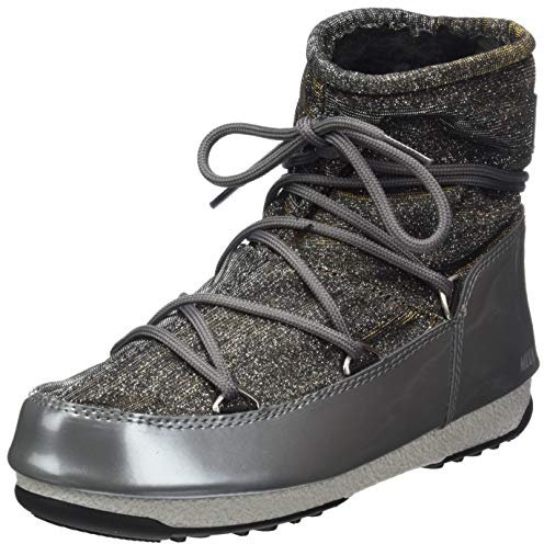 Moon Boot W.E. Low Lurex, Stivali da Neve Donna, Grigio (Grigio/Argento), 36 EU