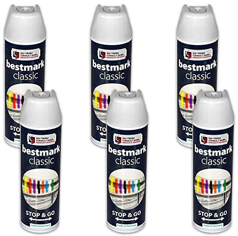 ColorLine UvV Bestmark Markierfarben 6 Dosen Fahrbahnmarkierung -weiss- exakte perfekte Bodenmarkierungen auf Ihren Parkplätzen und Betriebswegen (weiß)