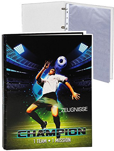 alles-meine.de GmbH Zeugnismappe/Ordner - Zeugnisse - Fußball Champion - incl. Einsteckseiten - Ringbuch/Sammelordner - Dokumentenmappe A 4 - Ringordner - für Kinder und ..