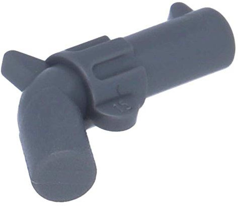 LEGO 5 x Figuren, Waffe Pistole, Revolver - Langer Lauf Dunkelgrau