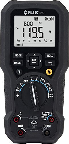 Flir DM91 industriale Trms multimetro con registrazione dei dati e connettività wireless, nero