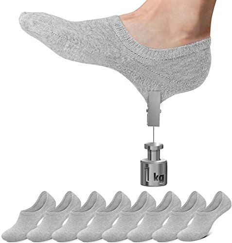Falechay Sneaker Socken Damen Herren Füßlinge Footies 8 Paar Kurze Großes Silikonpad Verhindert Verrutschen Unsichtbare 8xgrau 43-46