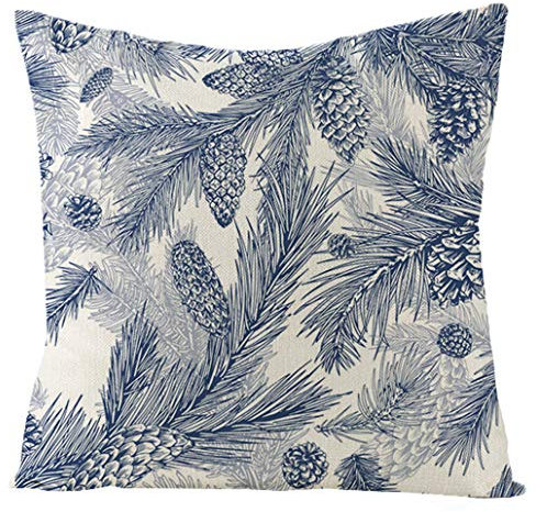 Nunubee Weihnachtsserie Polyester Sofakissenbezug Haushaltskissenbezug Quadratischer Kissenbezug Weiches Und Langlebiges Schlafsofa Wohnaccessoires Süße Weihnachtstannenzapfen 45 * 45Cm #22