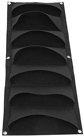 Ymiko Planteur fixé au Mur grandissent Le planteur de Jardin Suspendu Vertical de Sac pour la décoration extérieure d'intérieur, Noir(7 Pockets)
