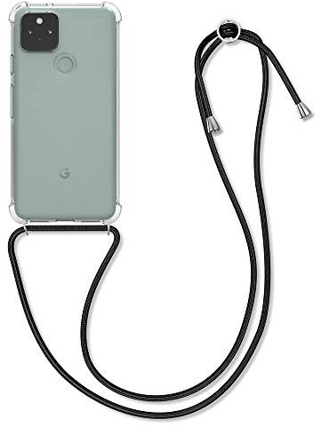 kwmobile Custodia Compatibile con Google Pixel 5 Cover - Back Case in Silicone TPU - Protezione Smartphone con Cordino - trasparente
