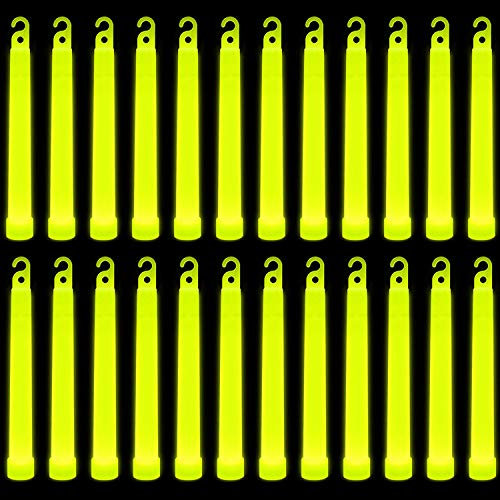 Trimming Shop Schlüsselband für Leuchtstäbe, 15,2 cm, hochwertig, ultrahell, im Dunkeln Leuchtend, Mega-Party, 25 Stück (gelb) für Silvester, Abschlussfeier, Camping
