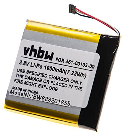 vhbw Batterie Compatible avec Garmin Edge 1030 GPS Compteur de vélo de Bicyclette (1900mAh, 3,8V, Li-polymère)