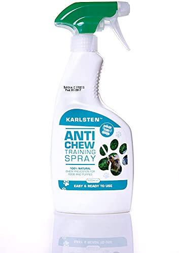 Karlsten Professional Anti-Chew Training Spray – Alcohol-Free Chew Deterrent for Dogs & Puppies – Stops Biting & Chewing on Furniture, Shoes & Household Items – Effective Behavioral Training Solution