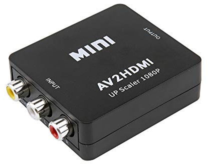 Eono RCA auf HDMI Adapter, AV auf HDMI Konverter Adapter Unterstützung von 1080P mit USB Ladekabel Kompatibel mit PC Xbox PS5 PS4 TV STB VHS VCR Kamera (Schwarz)