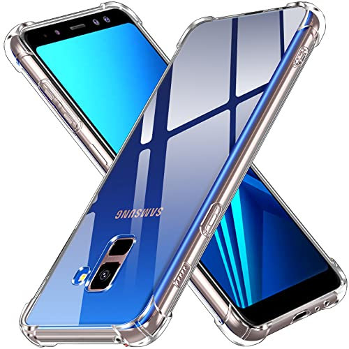 ivoler Klar Silikon Hülle für Samsung Galaxy A8 2018 mit Stoßfest Schutzecken, Dünne Weiche Transparent Schutzhülle Flexible TPU Durchsichtige Handyhülle Kratzfest Case Cover