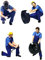 Amagogo Figurine di persone in miniatura dipinte 1/64, layout di di diorama scene di garage figure Decor, Blu B