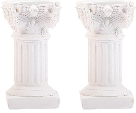 OSALADI 2 Stücke Römischen Säule Deko Kerzenhalter Griechische Säule Statue Dekosäule Blumensäule Harz Kerzenständer Skulptur für Zuhause Hochzeit Party Schule Wohnzimmer Tischdeko