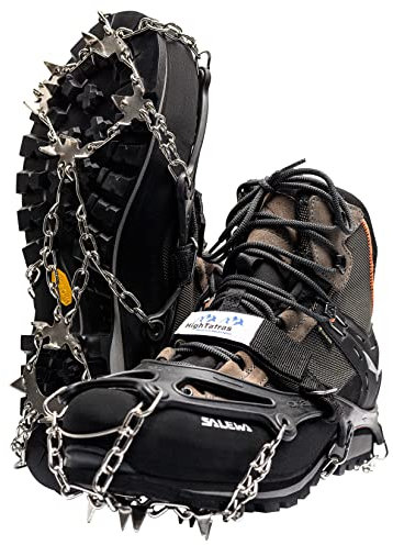 HighTatras Leichte Steigeisen für Bergschuhe Größe 35-40 Schuhspikes für Mann Frau Erwachsene für Trekking Wandern Trail