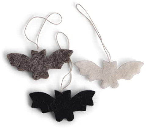 Én Gry & Sif Fledermaus, Halloween Deko Filz, Hand-Made, fair-Trade zum Aufhängen, 6 Fledermäuse Cut-Outs